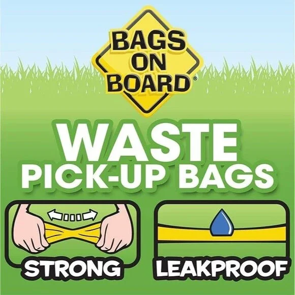 Bags On Board Dog Poop Bags | Strong, Leak Proof Dog Waste Bags | 9 x14 Inches - Picture 5 of 8